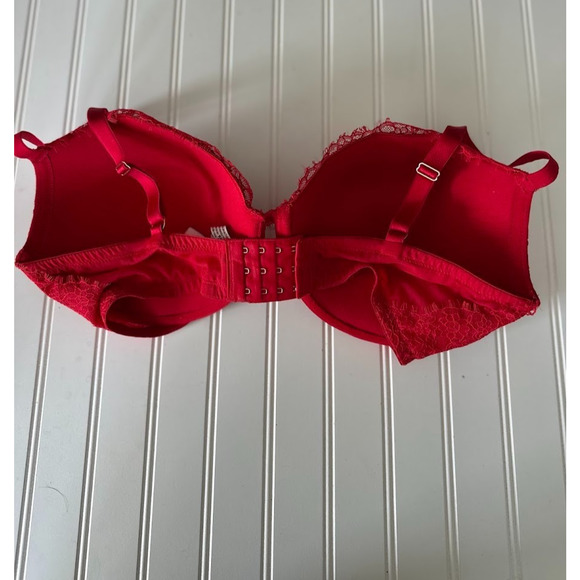 Victorias Secret Dream Angels Push Up Red 38DDD Padded Underwire Lace Adjustable - Picture 5 of 9